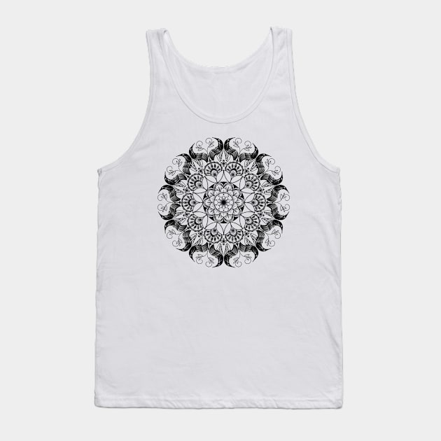 Black Bird Mandala Tank Top by HealingHearts17